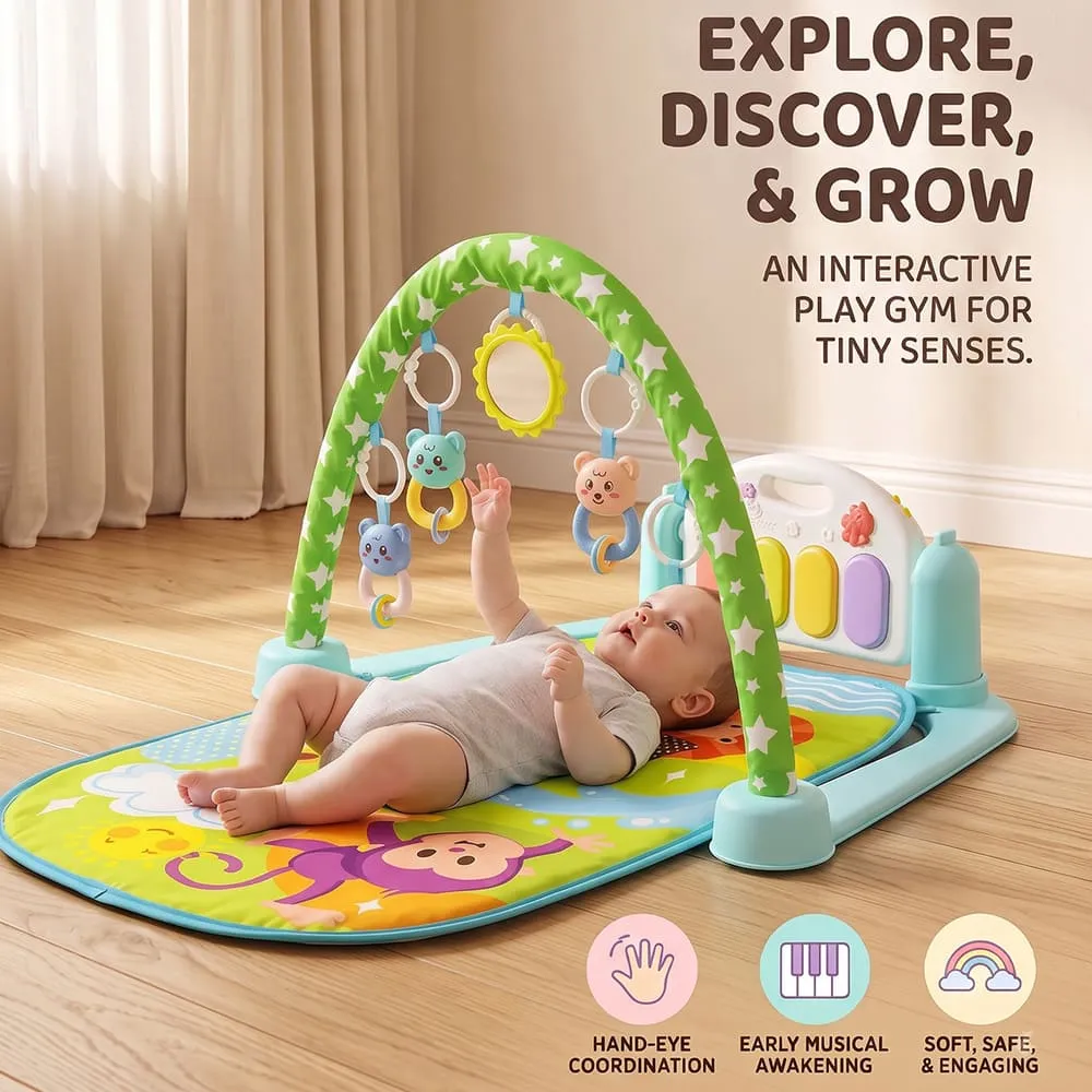 explore with New Baby playgym green