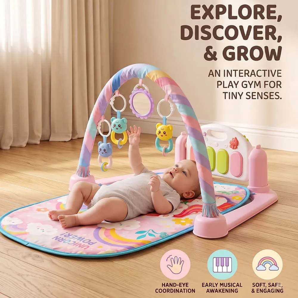 explore with New Baby playgym pink