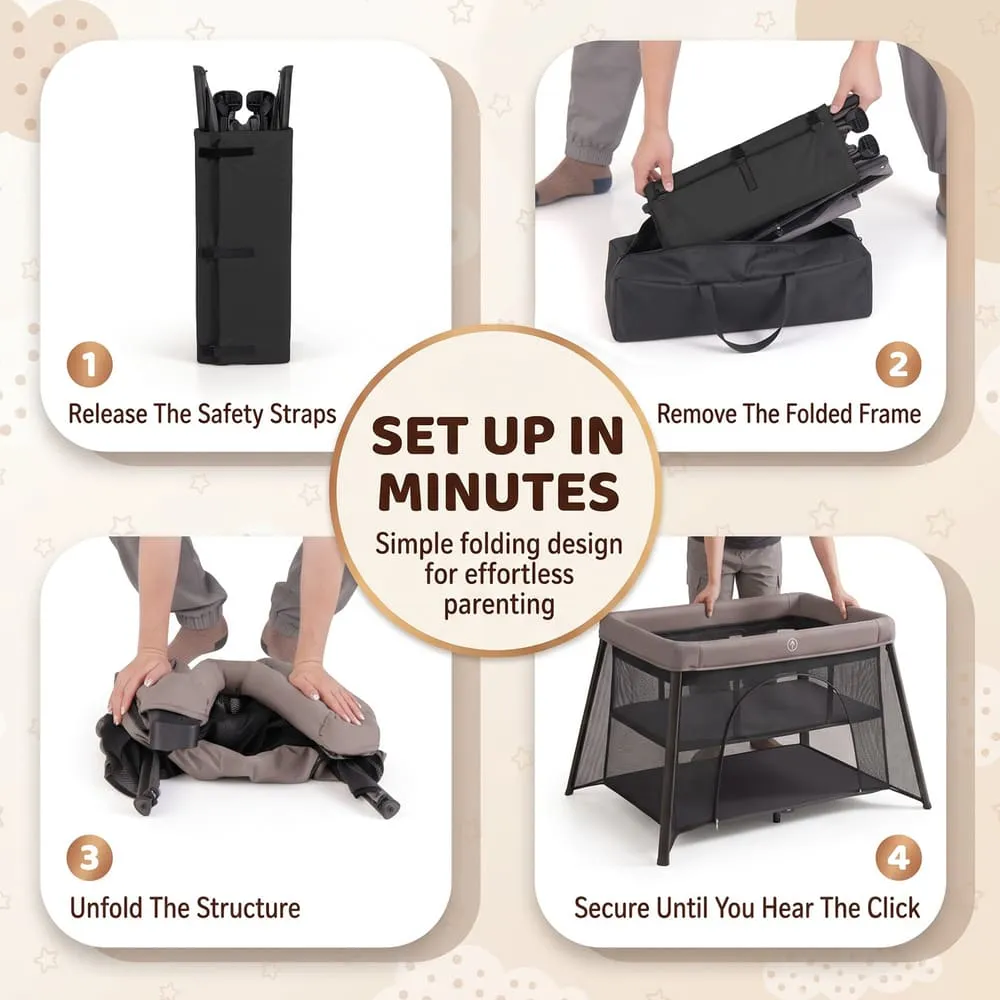 features and function of 3-in-1 Baby Travel Bed Black