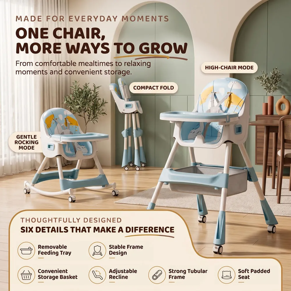 features and usage Tiny taster baby high Chair blue