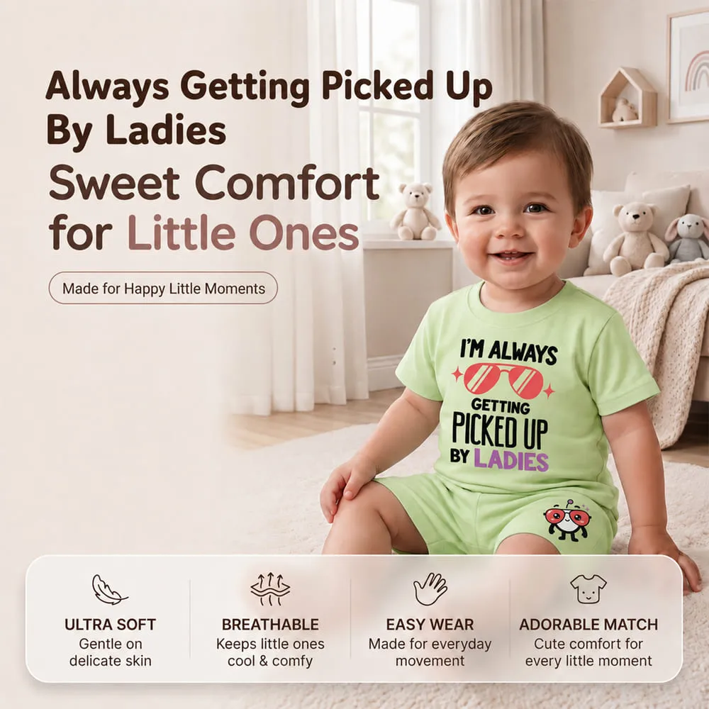 features baby tshirt green picked by ladies
