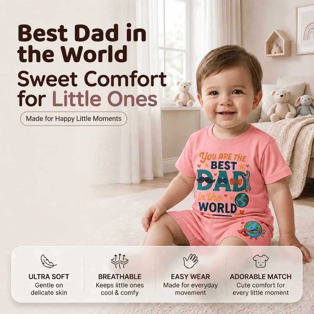 features baby tshirt pink best dad world