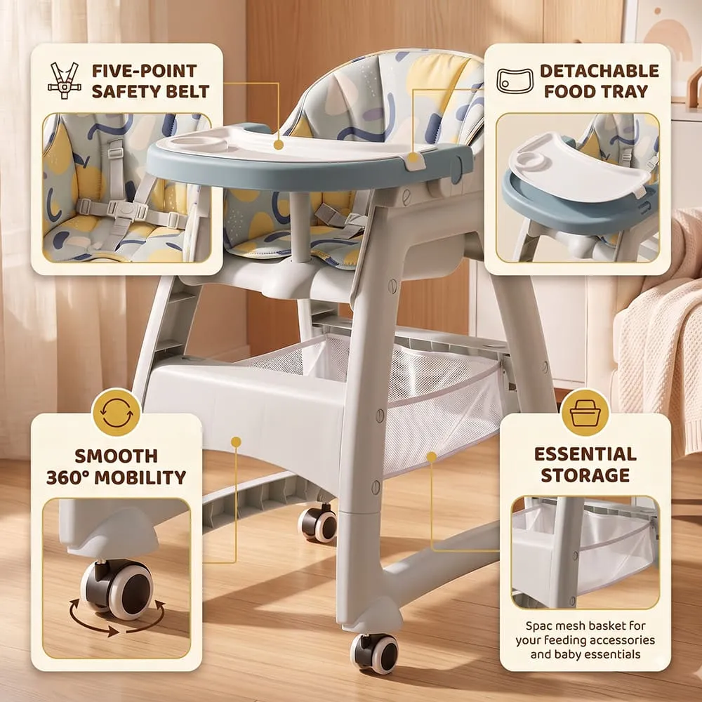 features of Tiny Dine High Chair Blue