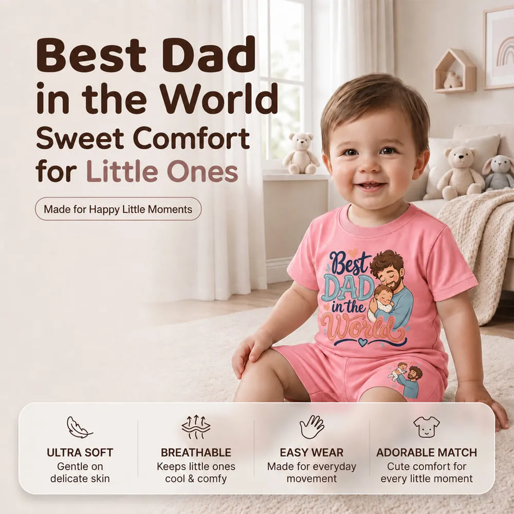 features of baby tshirt pink best dad