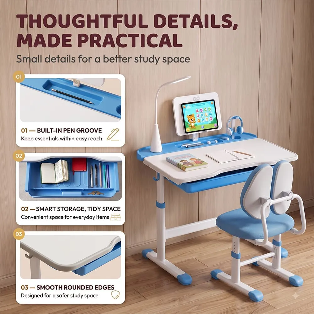 features of multi functional Kids STudy table Blue