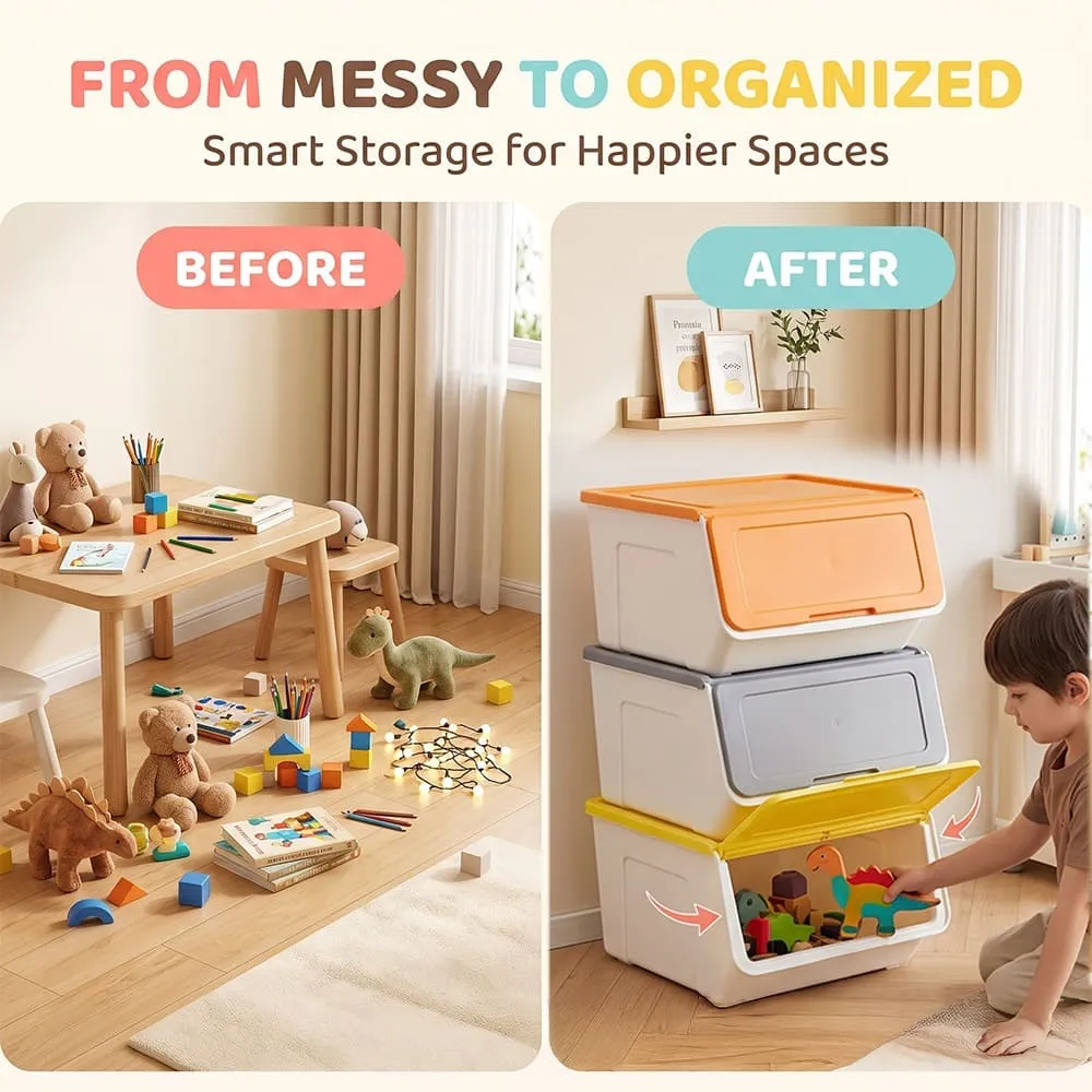 from messy to organized CozyCube Multilevel Storage Box