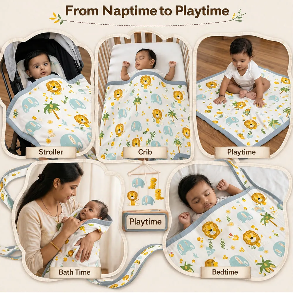 from naptime to playtime Cotton Dohar Safari print