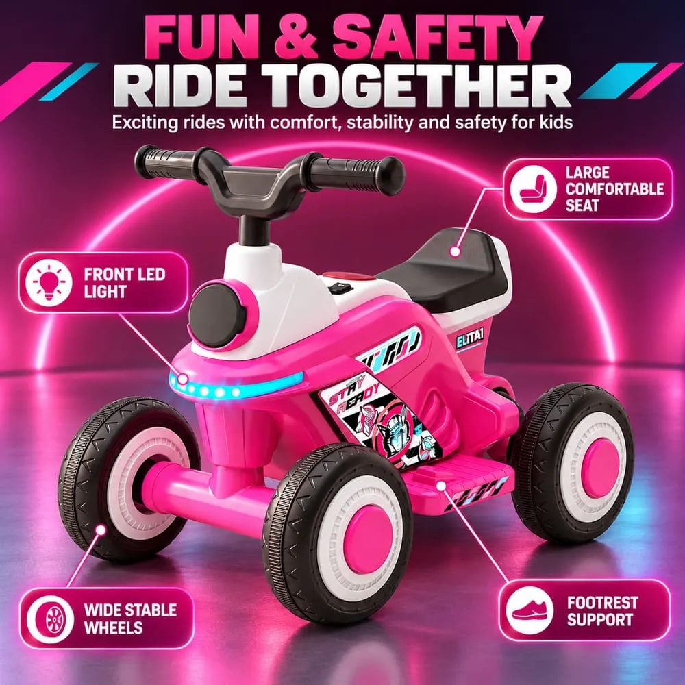 fund with safety Electric ATV Kids Ride-on Bike pink