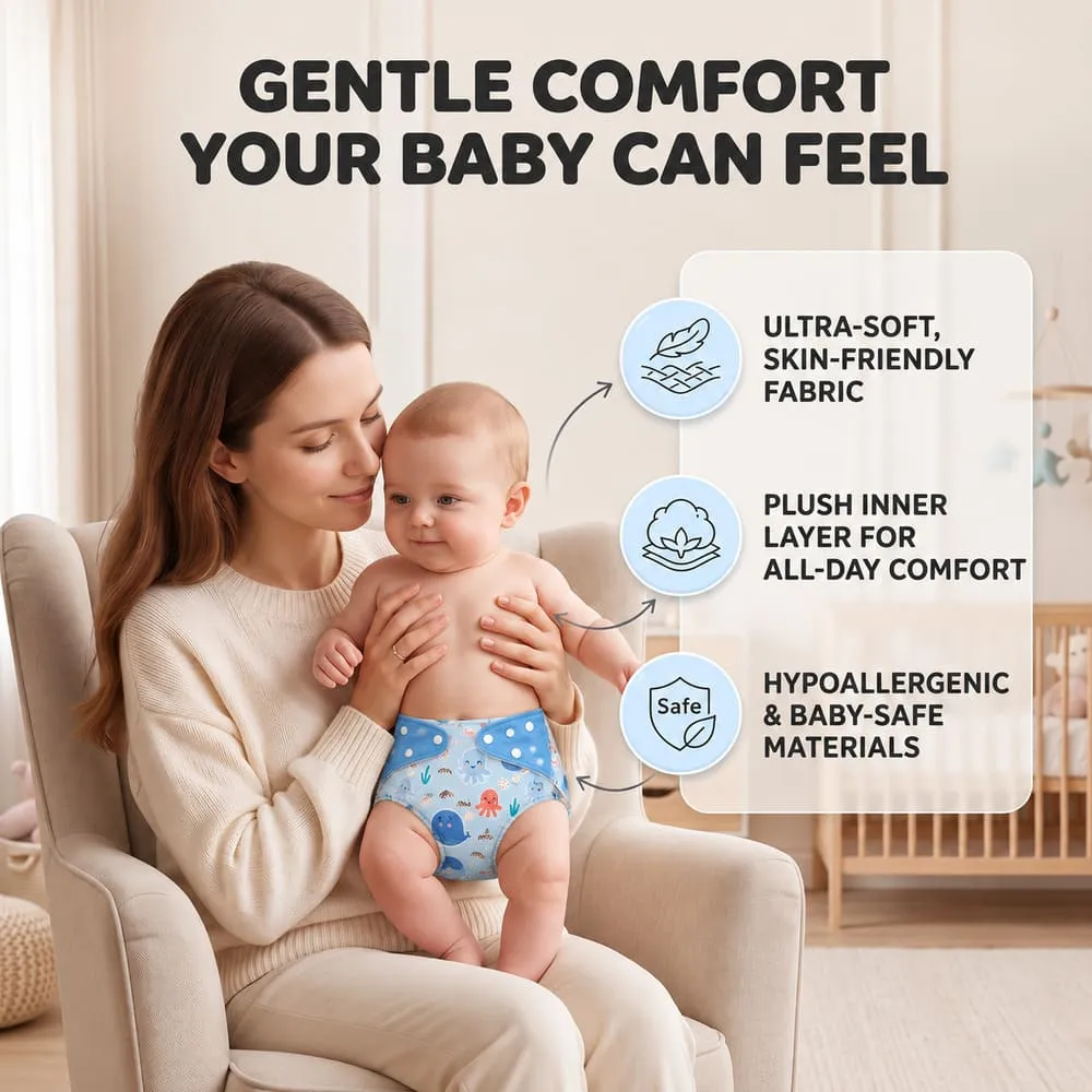 gentle comfort Baby reusable diaper blue