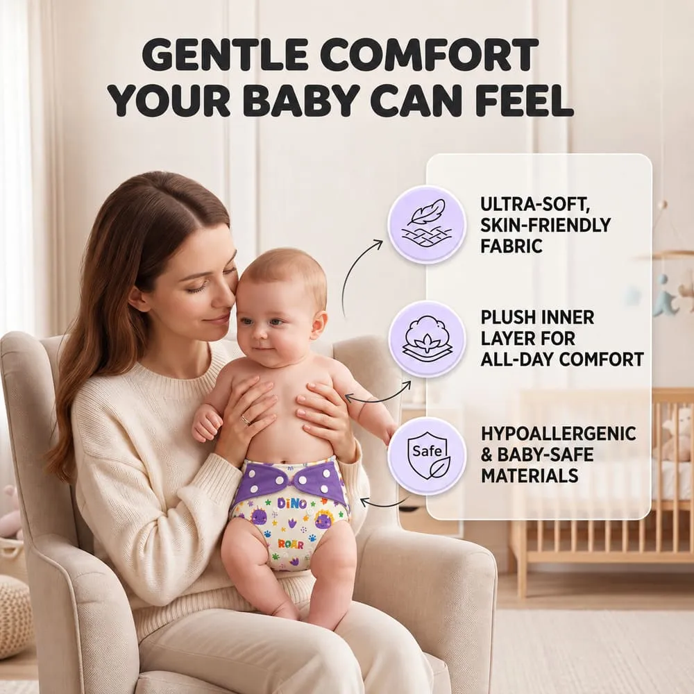 gentle comfort Baby reusable diaper purple