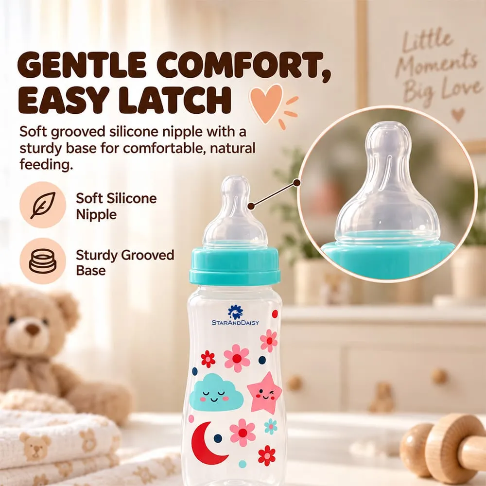 gentle comfort Plastic feeding bottle slim neck 250ml green