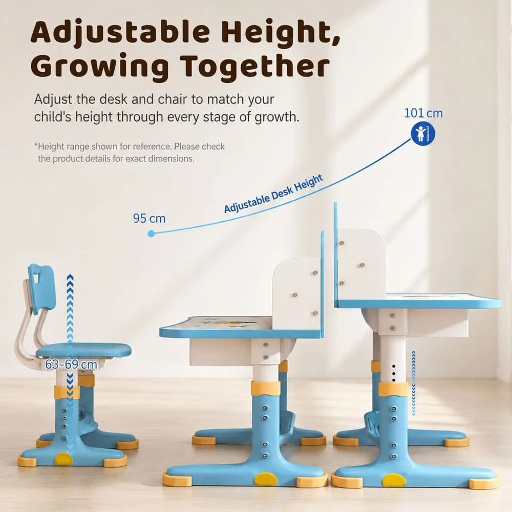 growing adjustable height 603 Kids Study Table Blue