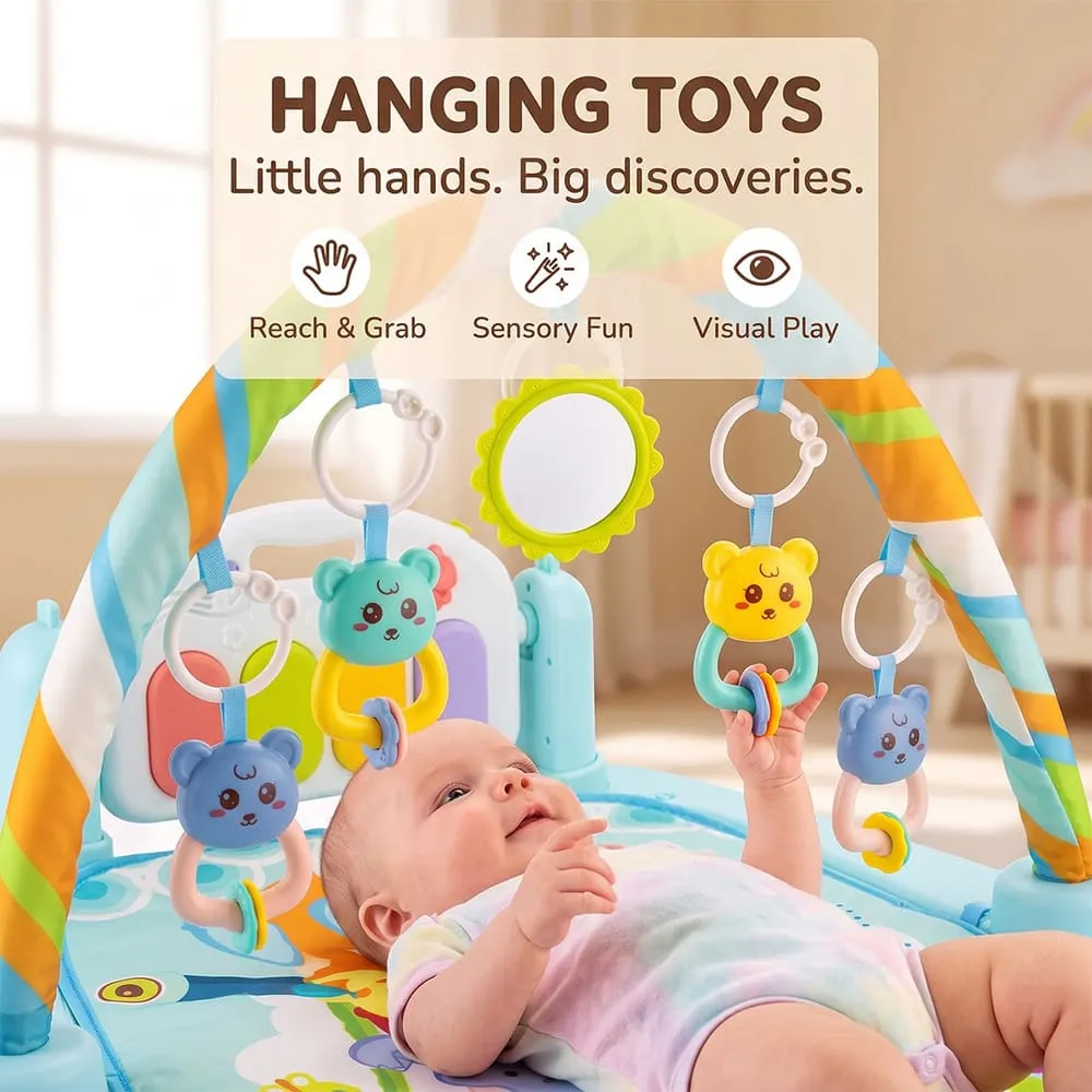 hanging toys with New Baby playgym blue