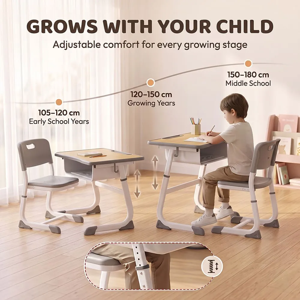 height adjustable Smart Kids Study table yellow