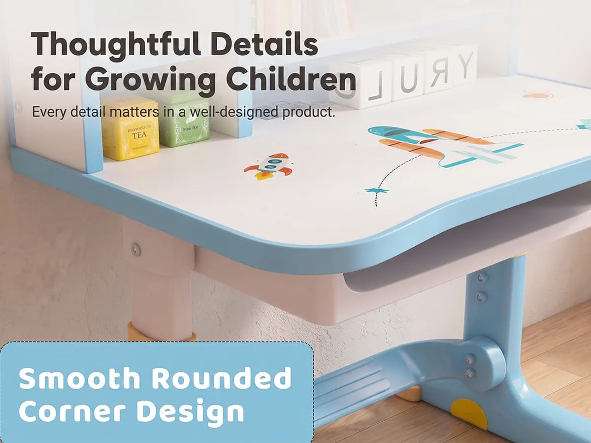 Height-Adjustable Kids Study Table and Chair Set