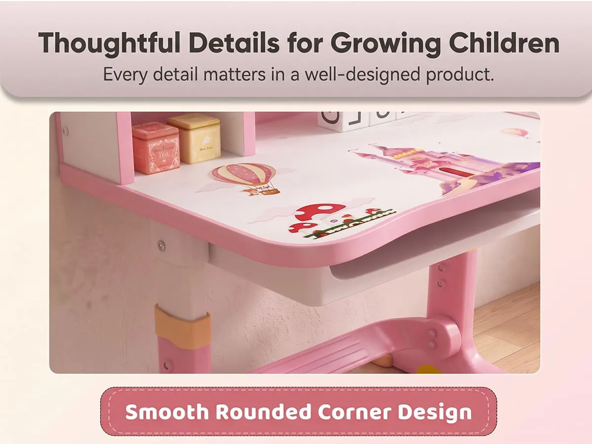 Height-Adjustable Kids Study Table and Chair Set