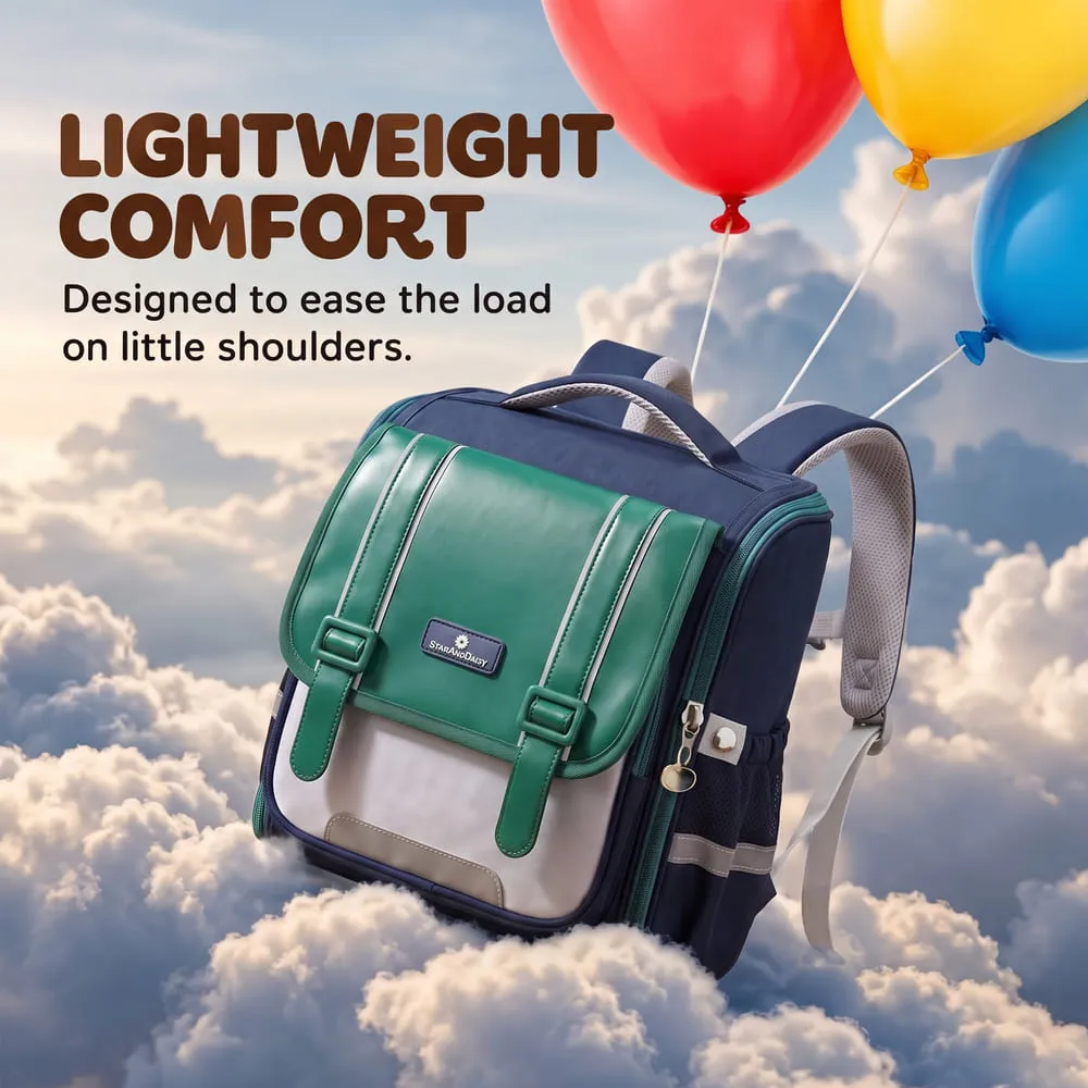 lightweight comfort Kids school bag green