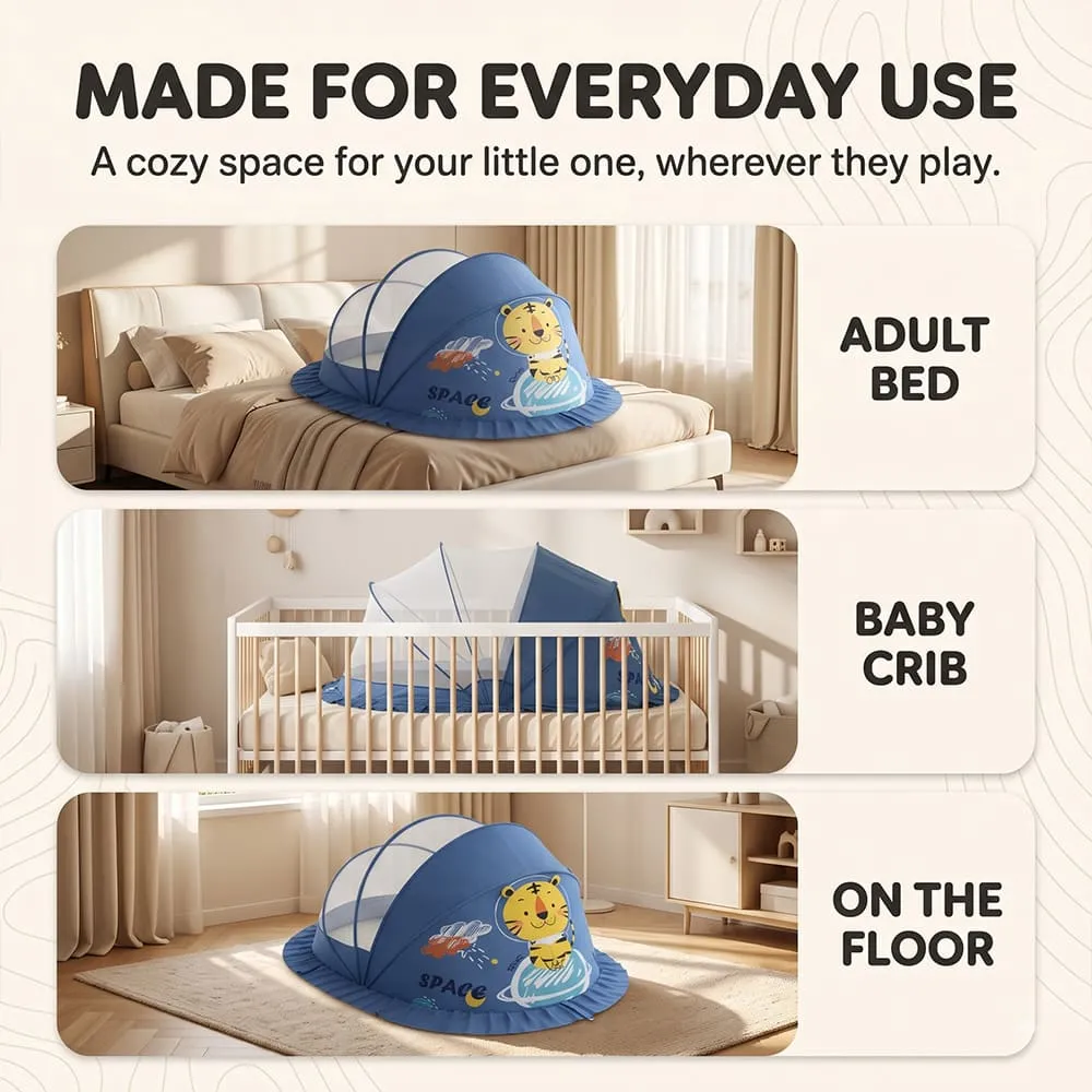 made for everyday use baby mosquito net foldable canopy style blue