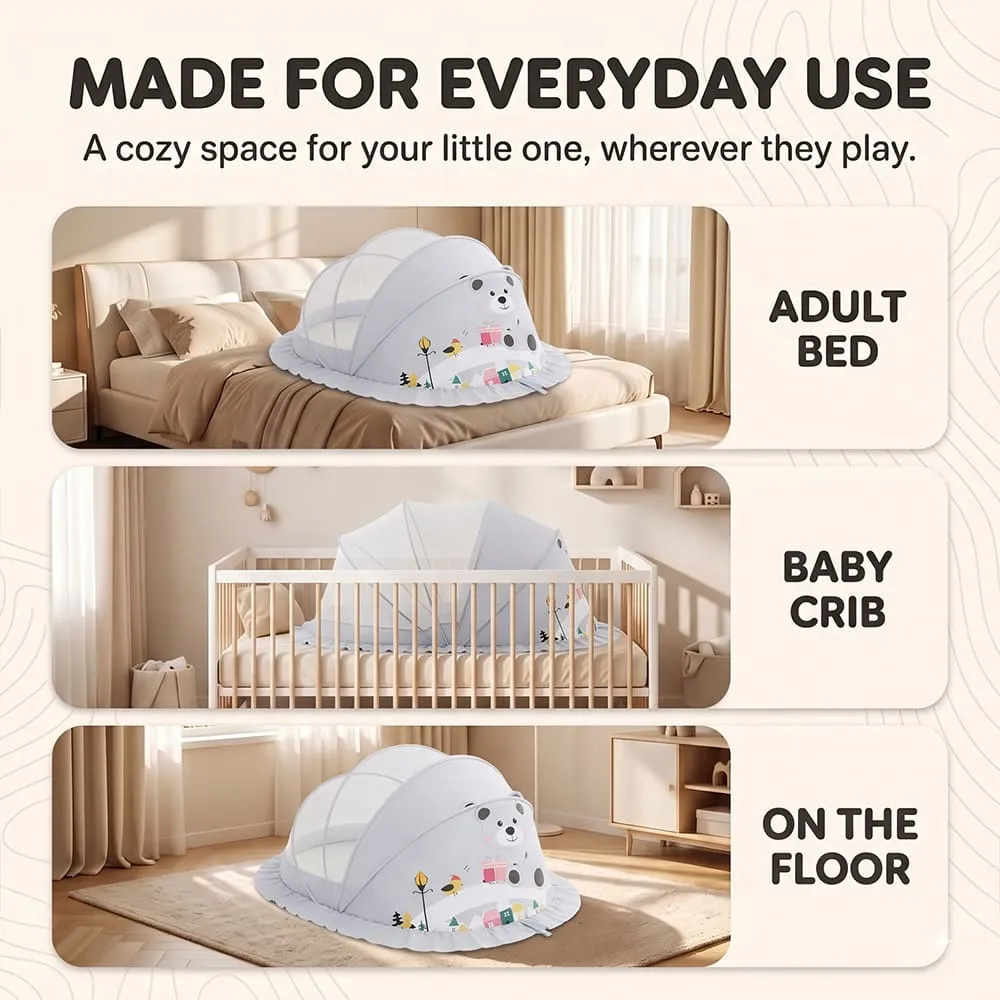 made for everyday use baby mosquito net foldable canopy style grey