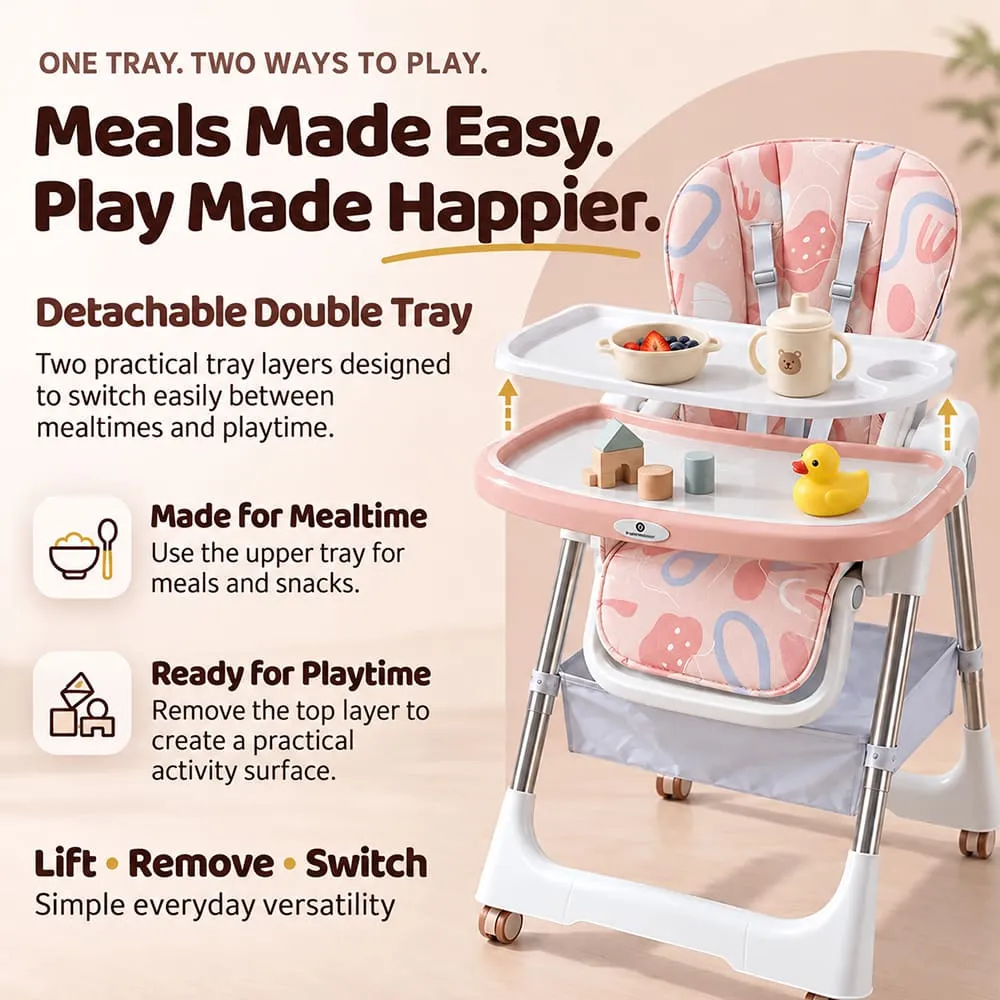 meals made easy Galaxy high chair pink