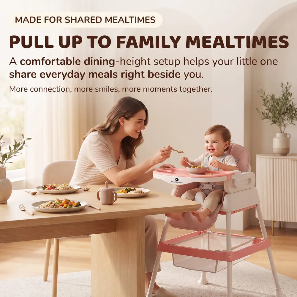 mealtime with StarDine Baby High Chair Grey