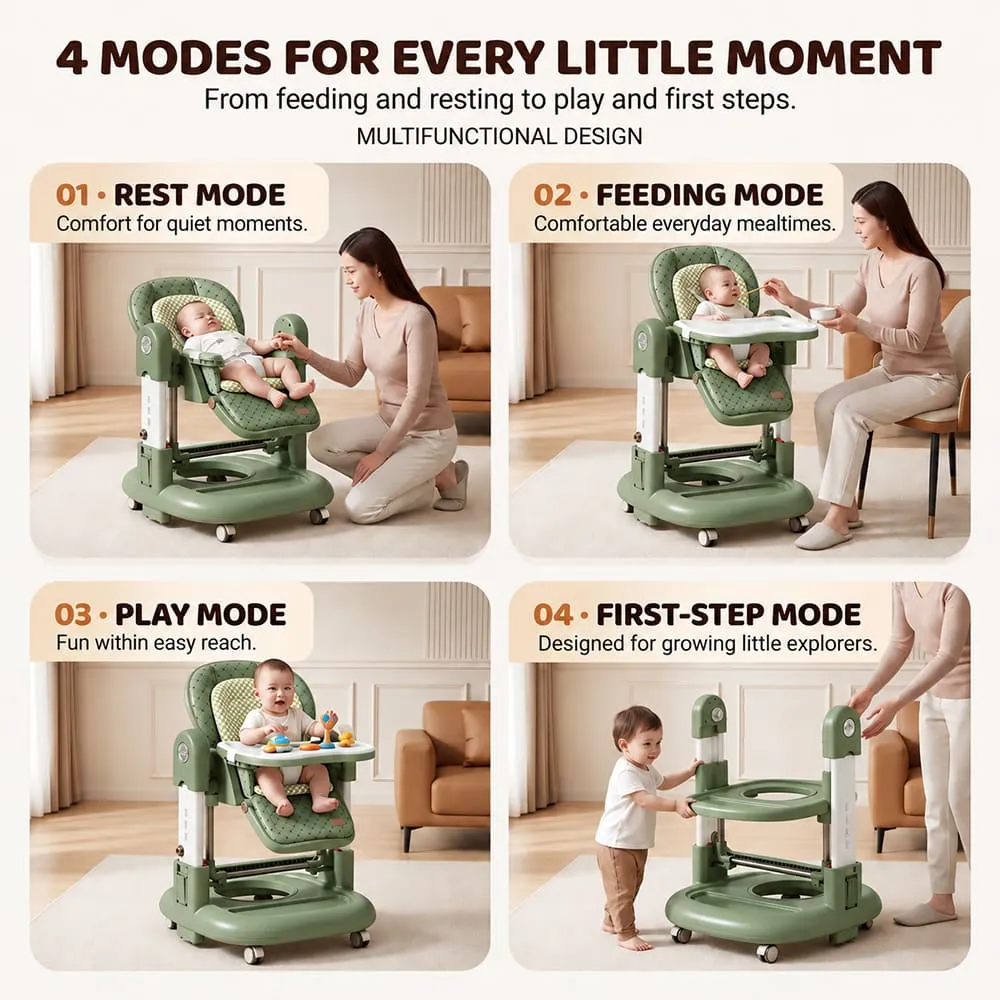 modes of usage Tinytrek 3 in 1 Modular Baby High Chair Green