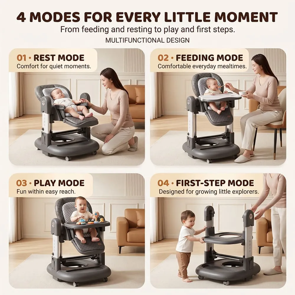 modes of usage Tinytrek 3 in 1 Modular Baby High Chair Grey
