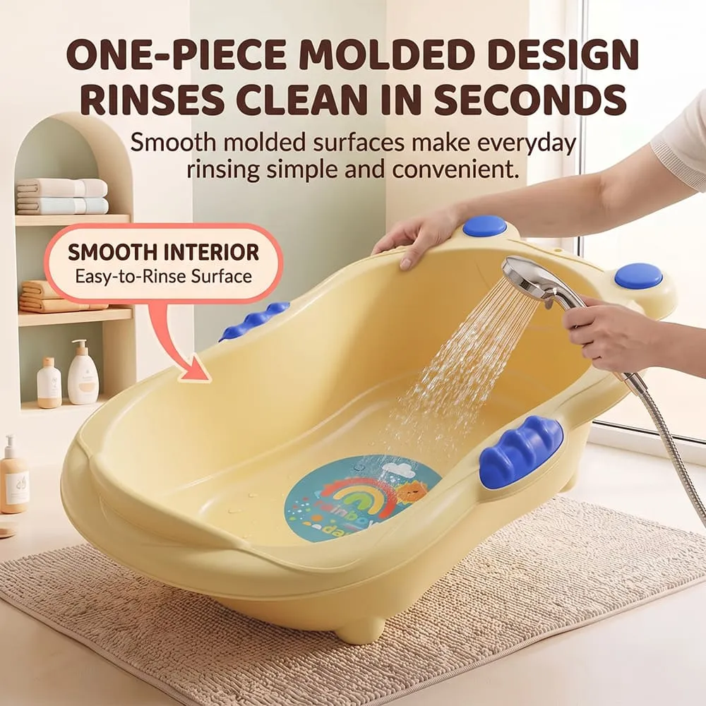 molded design Aqua Nest Baby Bathtub without leg without Wheel yellow blue