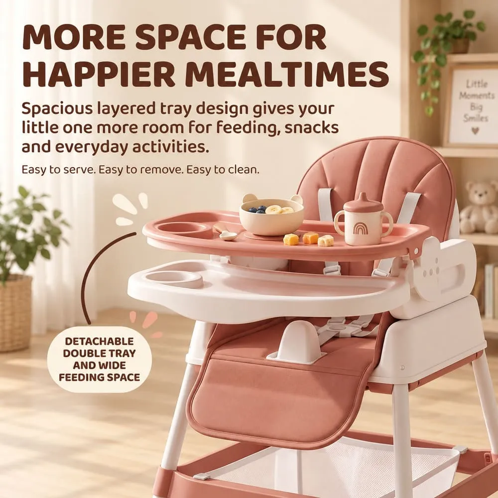 more space StarDine Baby High Chair Blue