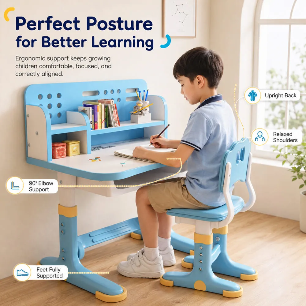 perfect posture 603 Kids Study Table Blue