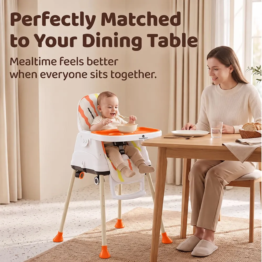 perfectly matched 4 in 1 High Chair printed orange