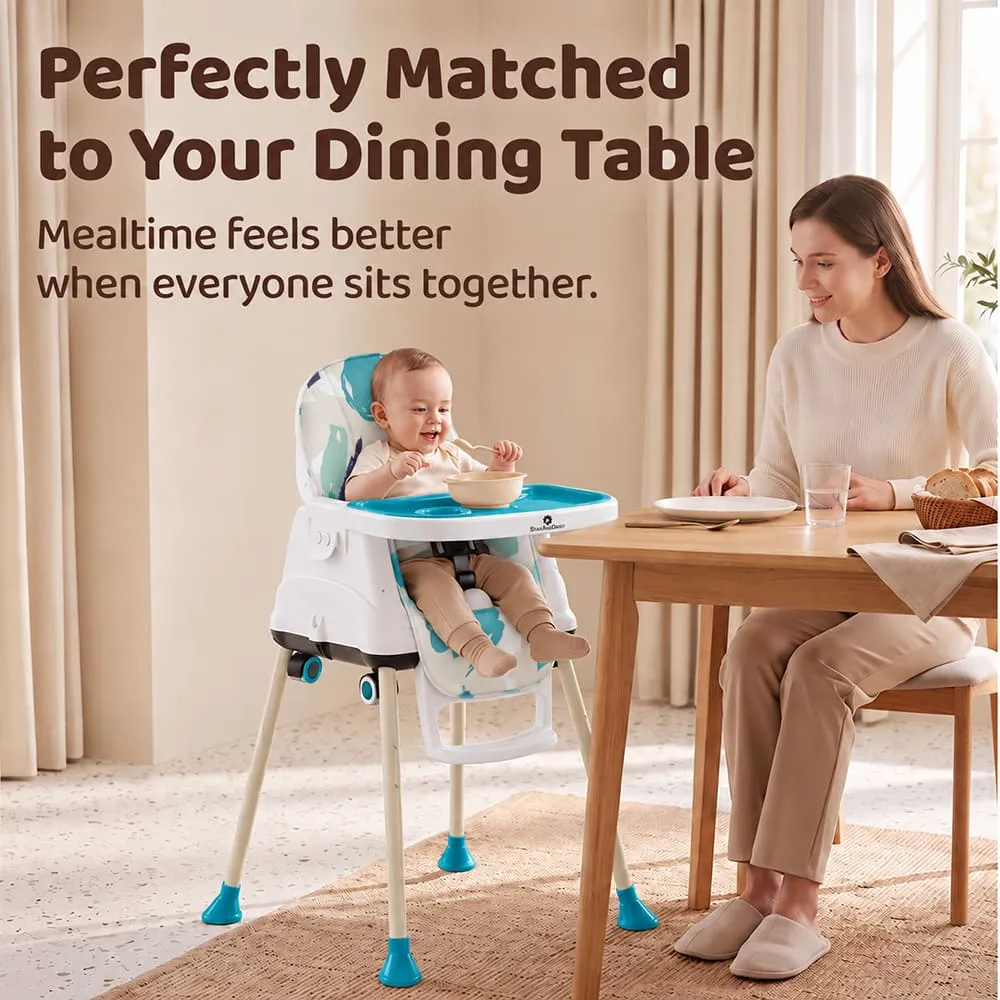 perfectly matched height 4 in 1 High Chair printed sea blue