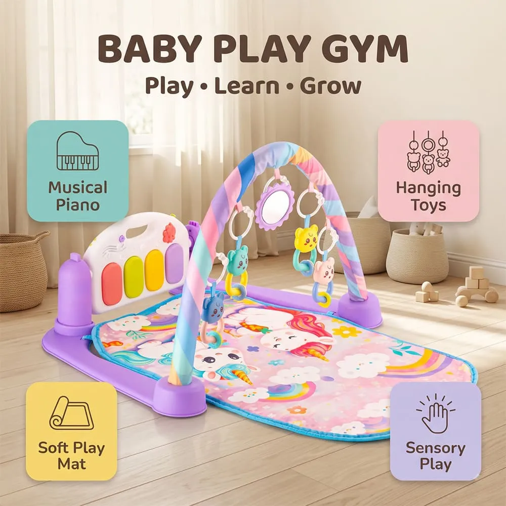 play learn with New Baby playgym purple