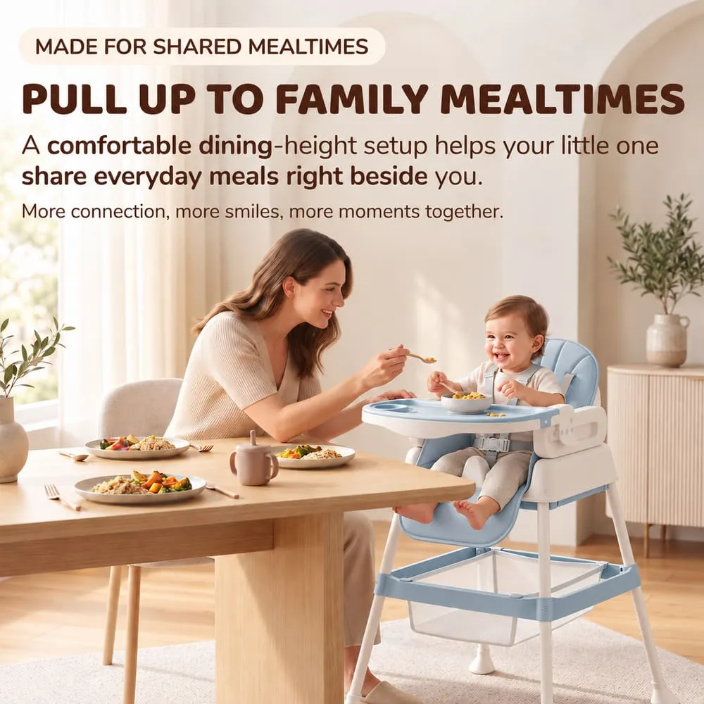 pull up to family StarDine Baby High Chair Blue