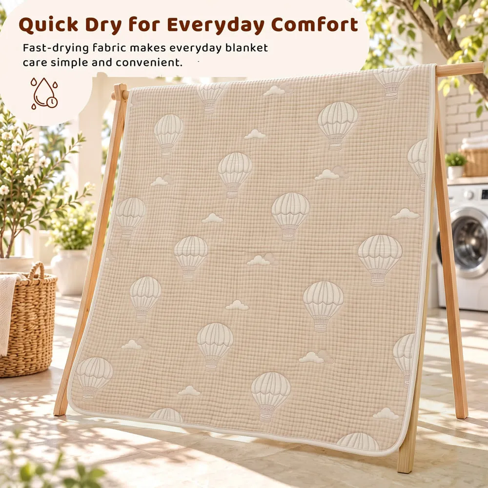 quick dry Muslin 6 layer blanket beige balloon