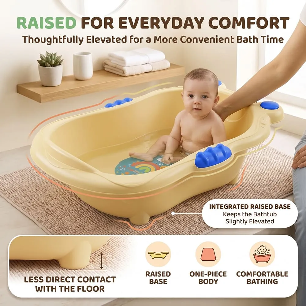raised Aqua Nest Baby Bathtub without leg without Wheel yellow blue