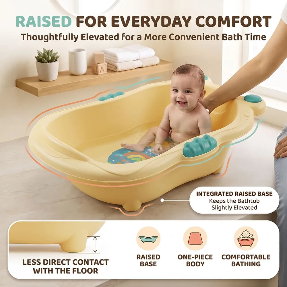 raised comfort Aqua Nest Baby Bathtub without leg without Wheel yellow green