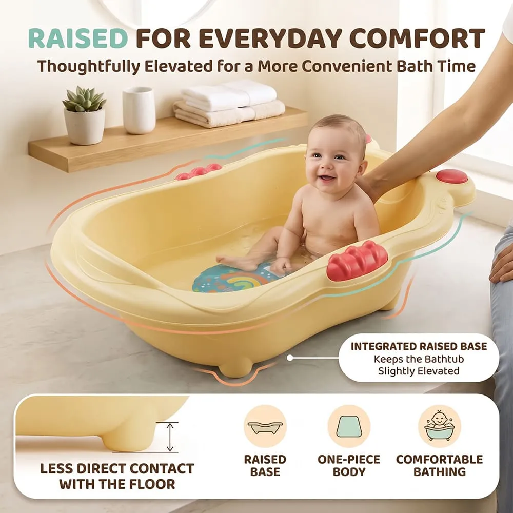 raised comfort Aqua Nest Baby Bathtub without leg without Wheel yellow red