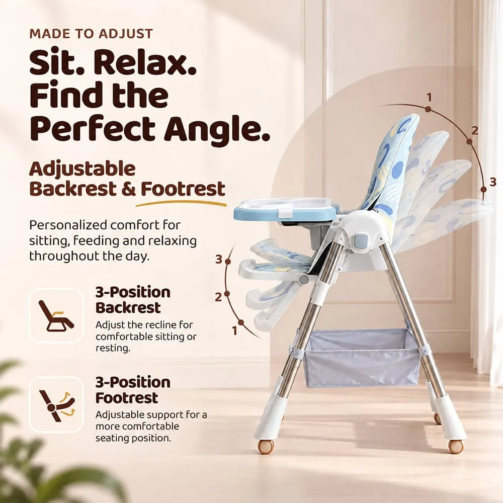 reclining chair Galaxy high chair blue