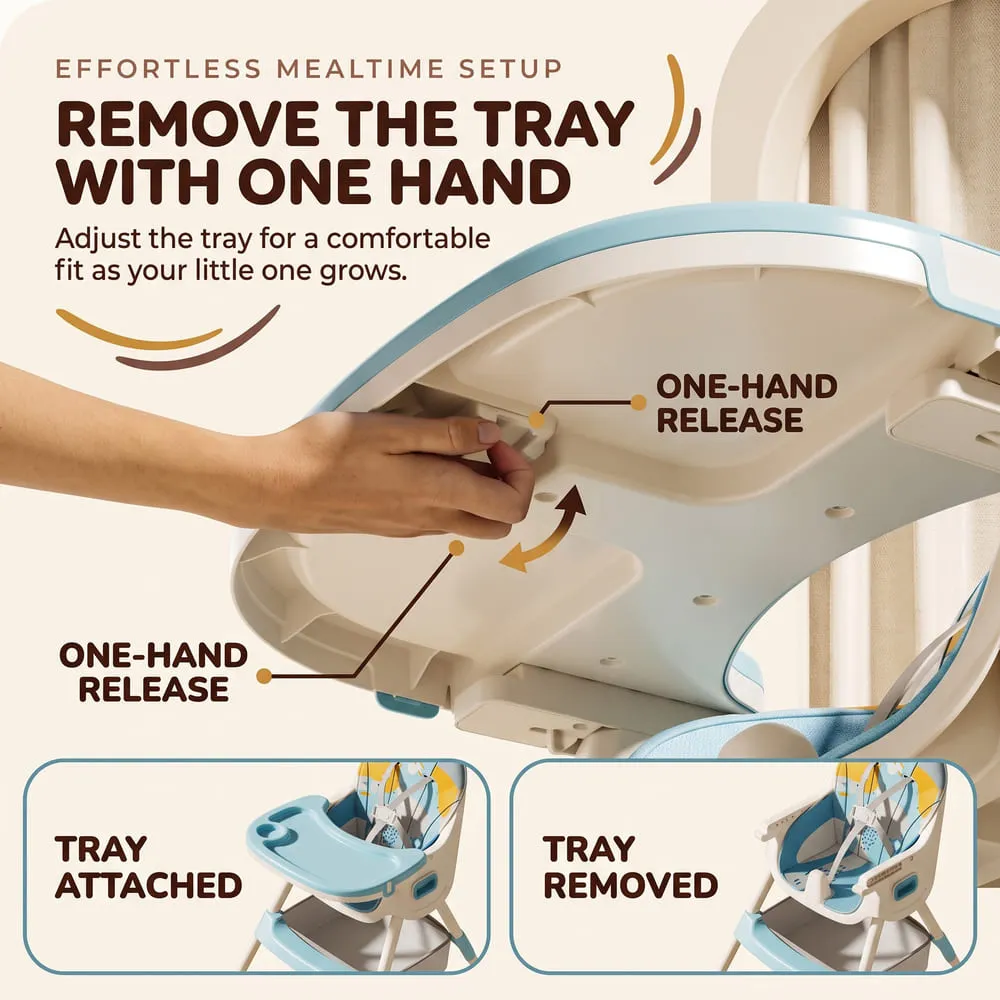 removable tray Tiny taster baby high Chair blue