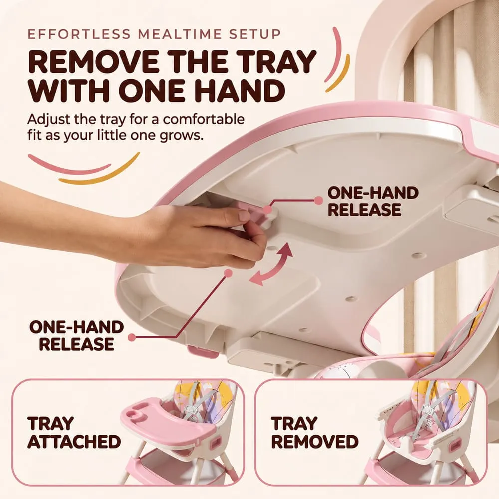 remove the try Tiny taster baby high Chair pink