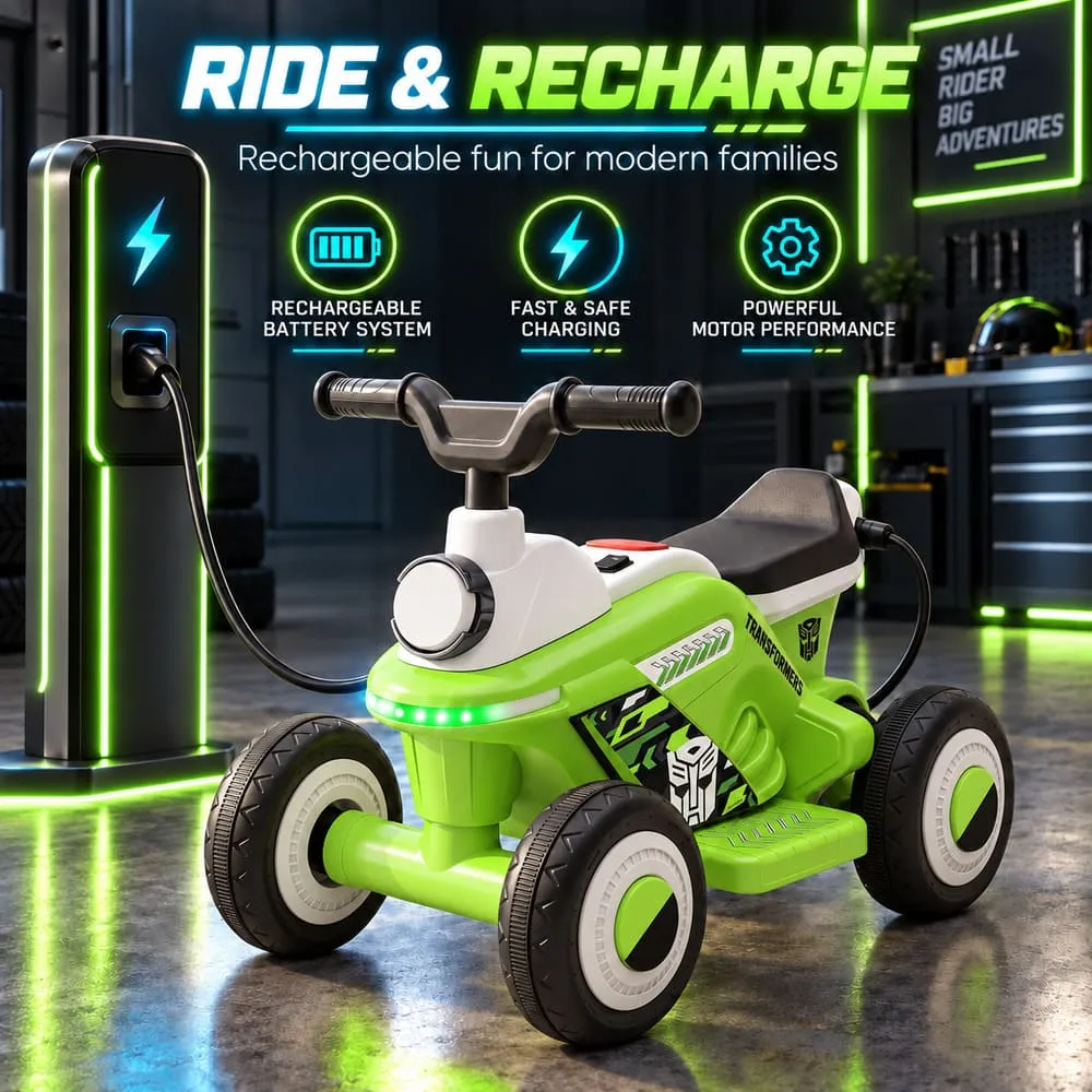 ride and recharge Electric ATV Kids Ride-on Bike green
