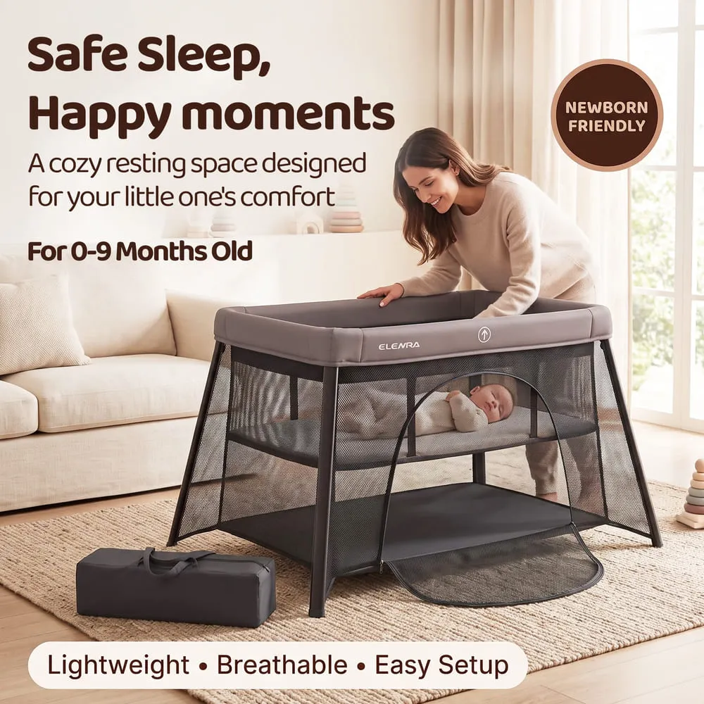 safe sleep 3-in-1 Baby Travel Bed Black