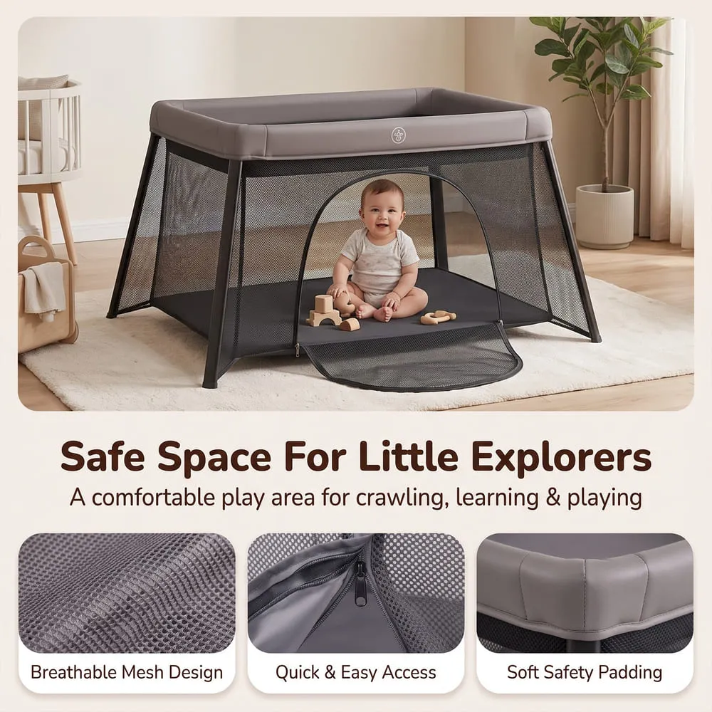safe space for baby 3-in-1 Baby Travel Bed Black