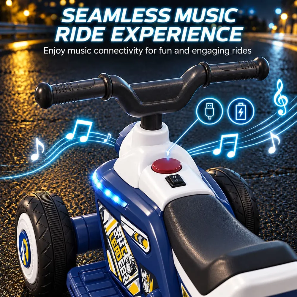 seamless music Electric ATV Kids Ride-on Bike blue