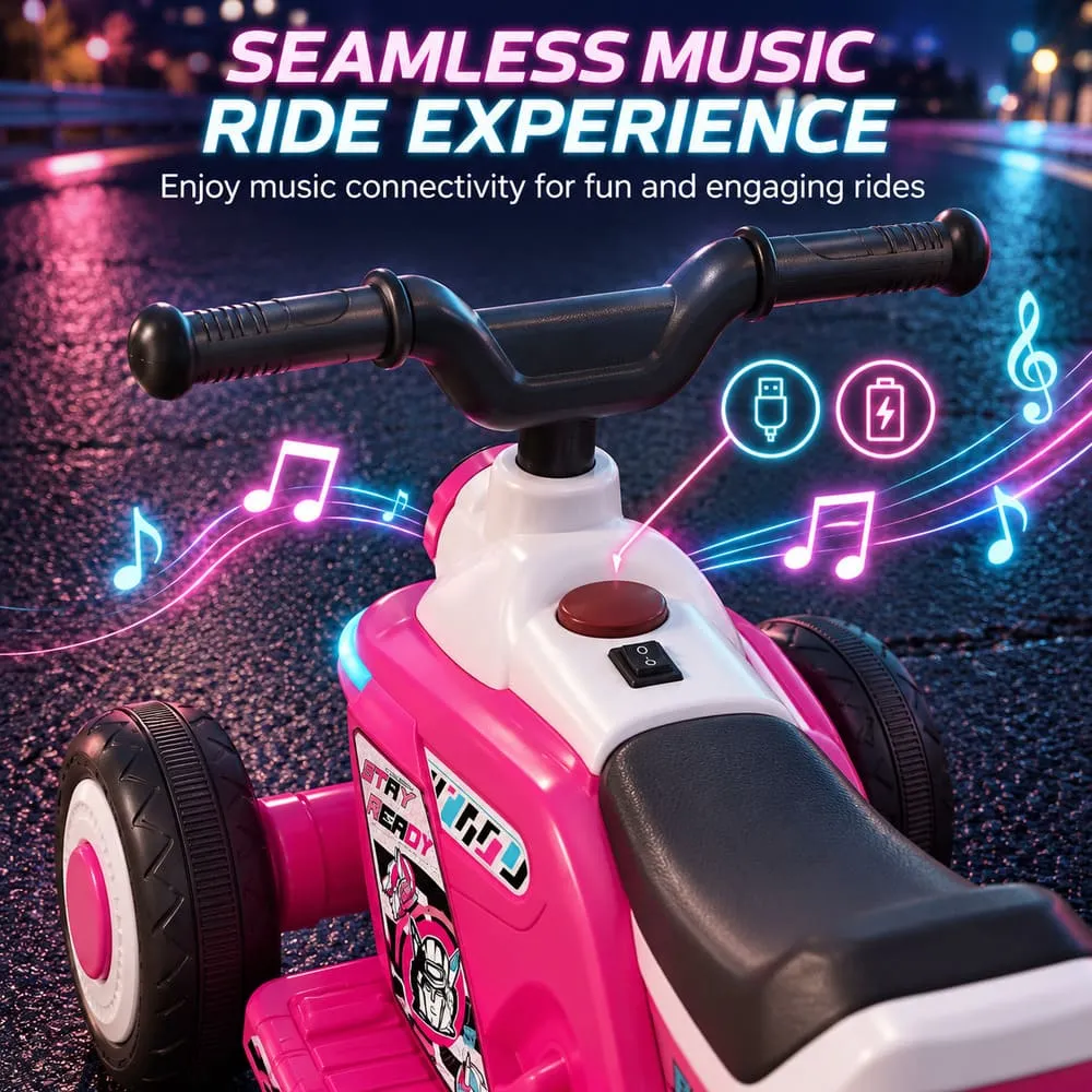 seamless music Electric ATV Kids Ride-on Bike pink