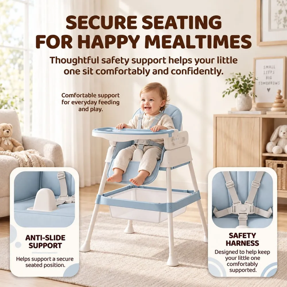 secure seating StarDine Baby High Chair Blue