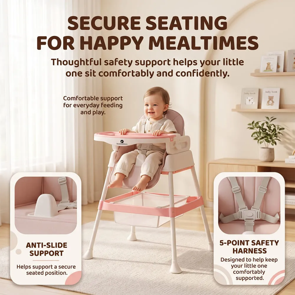 secure sitting StarDine Baby High Chair Grey