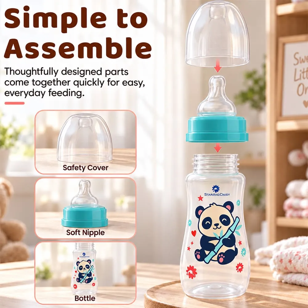 simple assemble 125ml feeding bottle blue