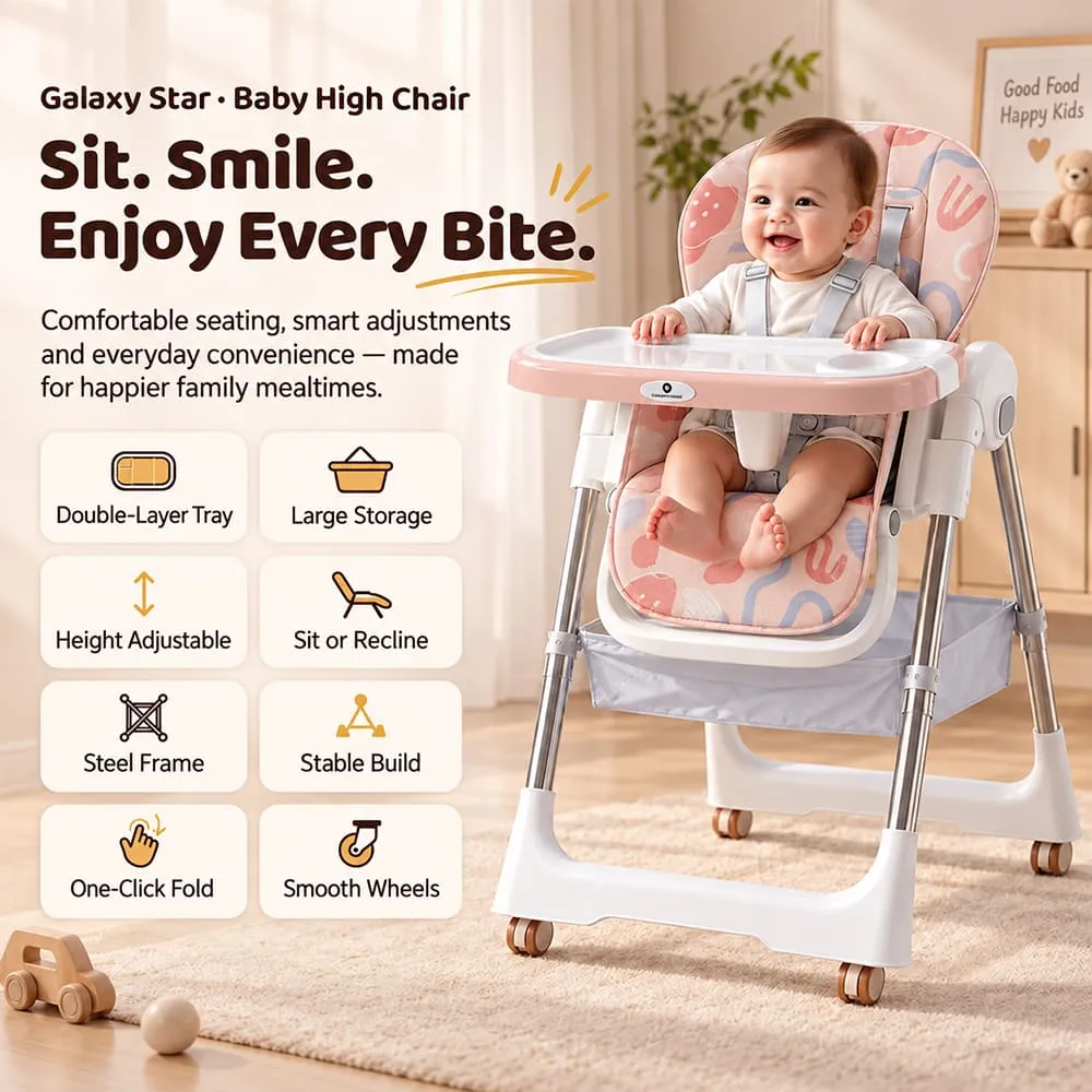 sit smile Galaxy high chair pink